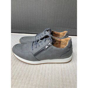 B.O.C. Womens Size 7.5M Gray Leather Casual Shoes Side Zipper & Lace-Up Closure
